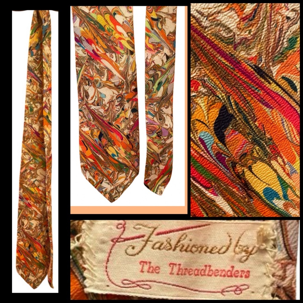 Vintage psychedelic necktie Fashioned by the Threadbenders